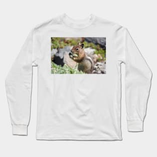 Cascade golden-mantled ground squirrel (Spermophilus saturatus) eating a flower Long Sleeve T-Shirt